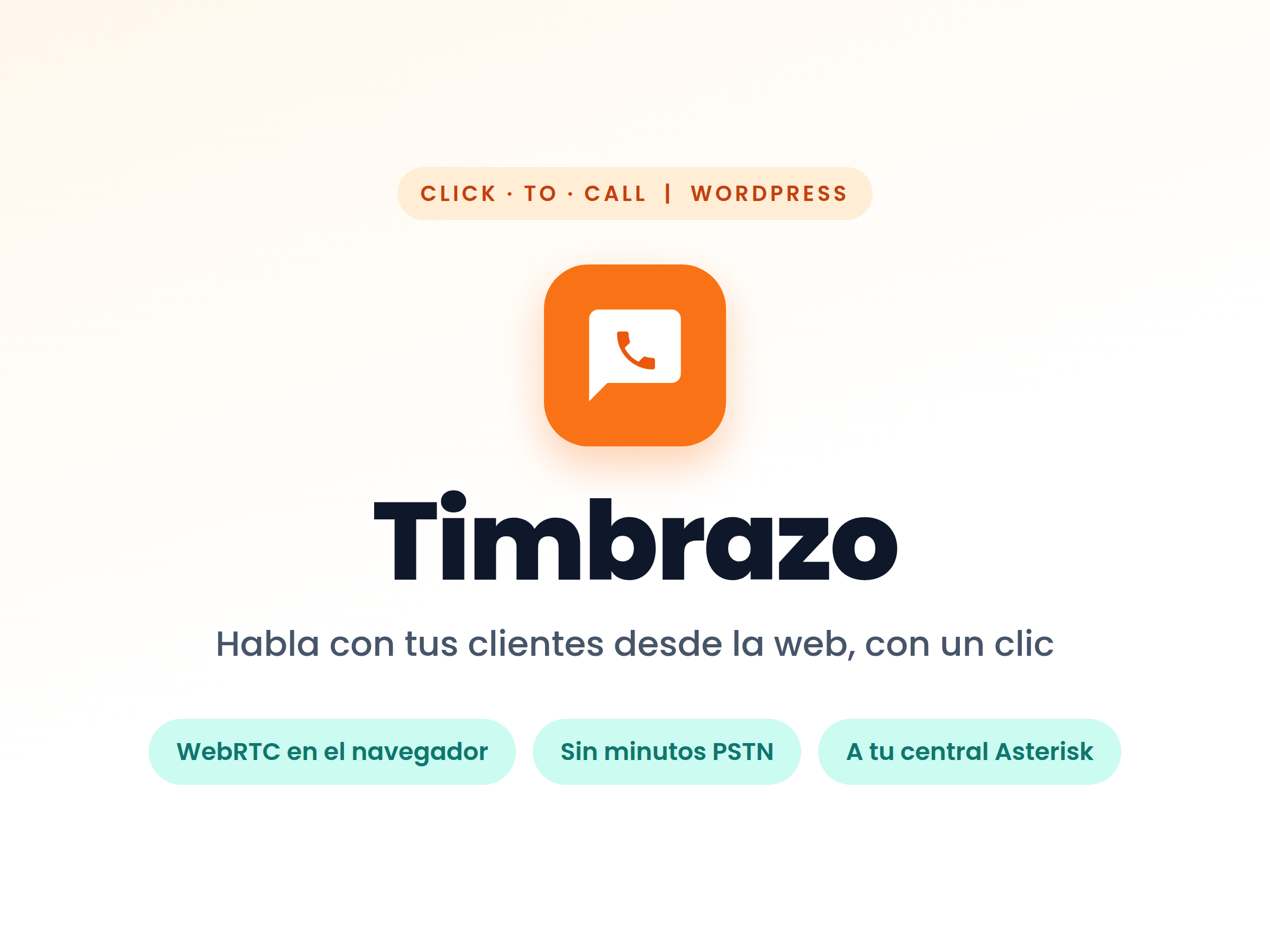 Timbrazo — Botón de Llamada WebRTC para WordPress (Click-to-Call al navegador)